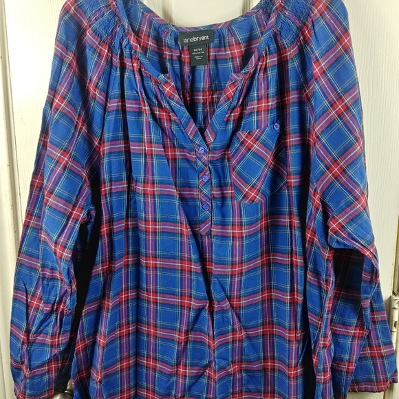 Lane Bryant Tops - LANE BRYANT PLAID LONG SLEEVE BUTTON SHIRT Lane Bryant Tops - LANE BRYANT PLAID LONG SLEEVE BUTTON SHIRT